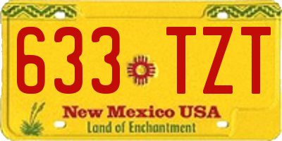 NM license plate 633TZT