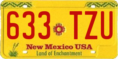 NM license plate 633TZU