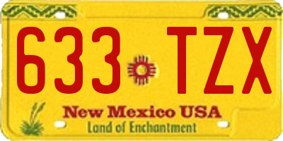 NM license plate 633TZX