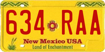 NM license plate 634RAA