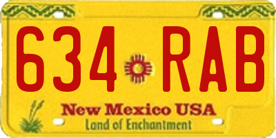 NM license plate 634RAB