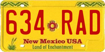 NM license plate 634RAD