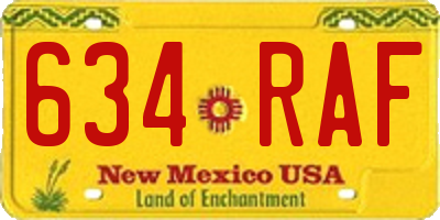 NM license plate 634RAF