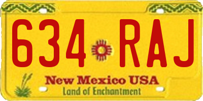 NM license plate 634RAJ