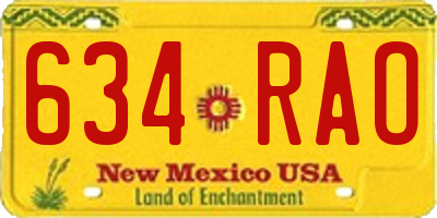 NM license plate 634RAO