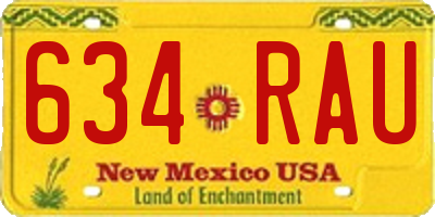 NM license plate 634RAU
