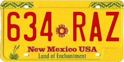NM license plate 634RAZ