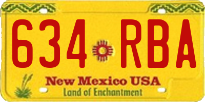 NM license plate 634RBA