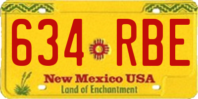 NM license plate 634RBE