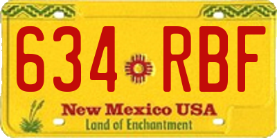 NM license plate 634RBF