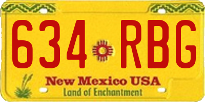 NM license plate 634RBG