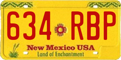 NM license plate 634RBP