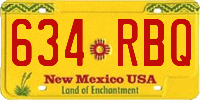 NM license plate 634RBQ