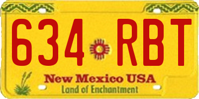 NM license plate 634RBT