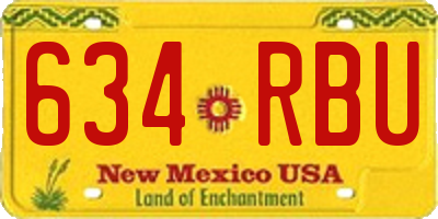 NM license plate 634RBU