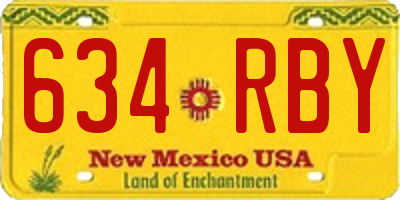 NM license plate 634RBY