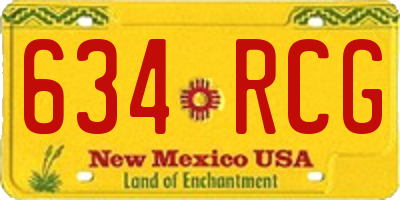 NM license plate 634RCG