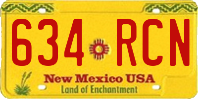 NM license plate 634RCN