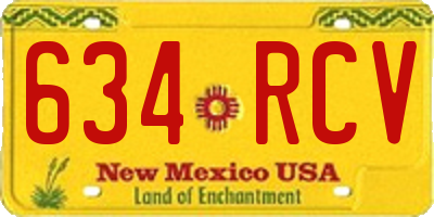 NM license plate 634RCV