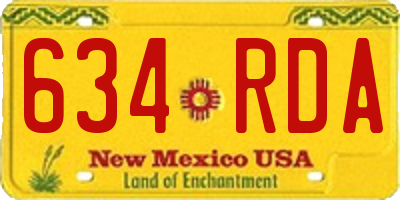 NM license plate 634RDA
