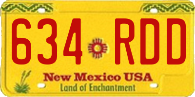 NM license plate 634RDD