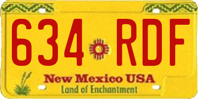 NM license plate 634RDF