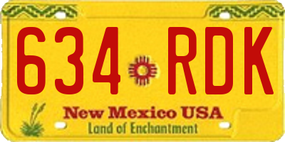 NM license plate 634RDK