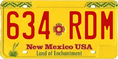 NM license plate 634RDM