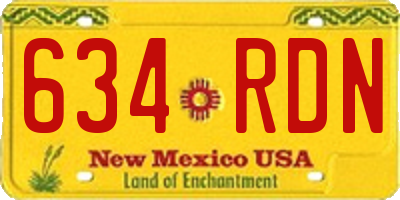 NM license plate 634RDN