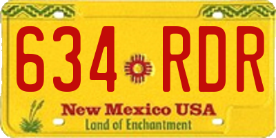 NM license plate 634RDR