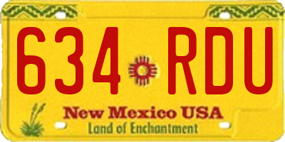 NM license plate 634RDU