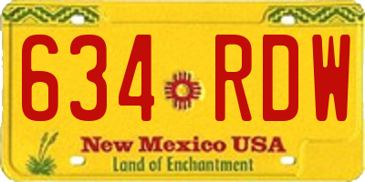NM license plate 634RDW