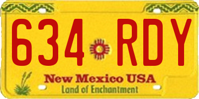 NM license plate 634RDY