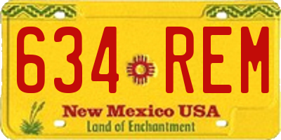 NM license plate 634REM