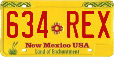 NM license plate 634REX