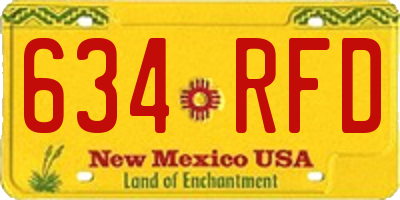 NM license plate 634RFD