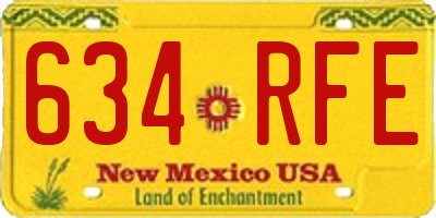 NM license plate 634RFE
