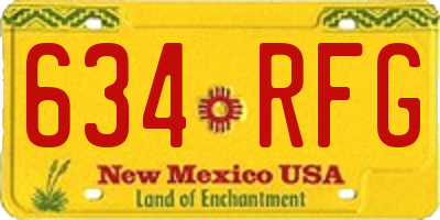 NM license plate 634RFG