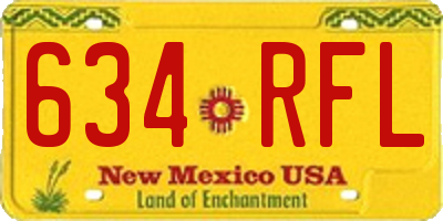 NM license plate 634RFL