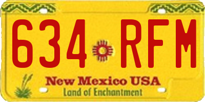 NM license plate 634RFM