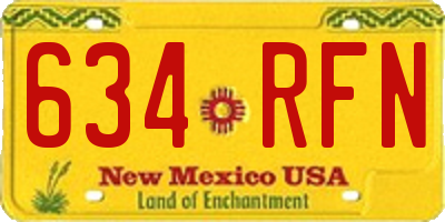 NM license plate 634RFN