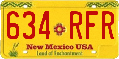 NM license plate 634RFR