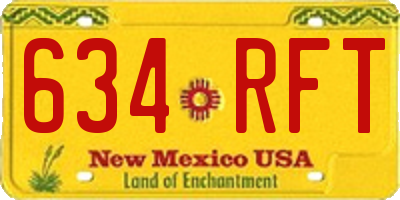 NM license plate 634RFT