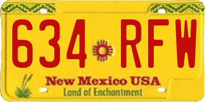 NM license plate 634RFW