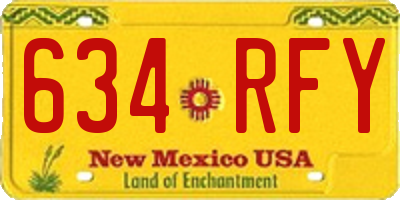 NM license plate 634RFY