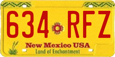 NM license plate 634RFZ