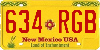 NM license plate 634RGB