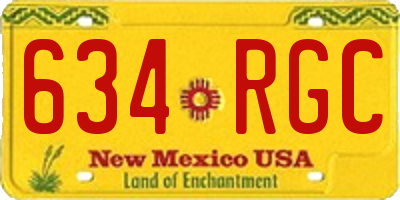 NM license plate 634RGC