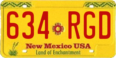 NM license plate 634RGD
