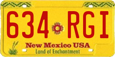 NM license plate 634RGI